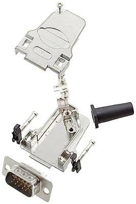 encitech D45ZF09-HDP15-W-K 6355-8064-01 D-sub male connectorset 45 ° Aantal polen: 15 Soldeerkelk 1 stuk(s)