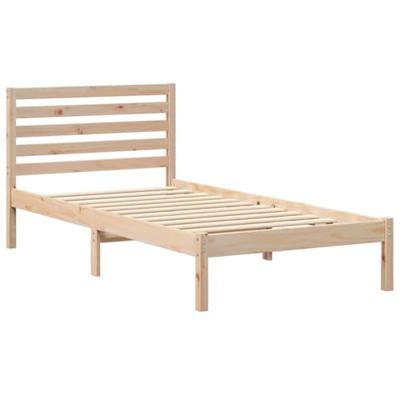 Bedframe met hoofdeinde Bruin 90 x 190 cm Massief grenenhout Bedframe met hoofdeinde Bruin 90 x 190 cm Massief grenenhout