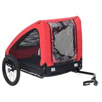 Hondenfietstrailer rood en zwart - thumbnail
