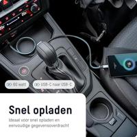 Ansmann USB-C-kabel USB-C stekker 1.2 m Zwart Textielmantel 1700-0186 - thumbnail