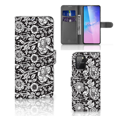 Samsung S10 Lite Hoesje Black Flowers Samsung S10 Lite Hoesje Black Flowers