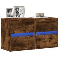 Tv-wandmeubels met LED 2 st 41x31x45 cm gerookt eikenkleurig - thumbnail