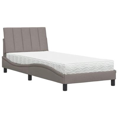Bed met matras "Hanko" stof taupe 120x200 cm