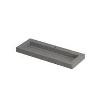 INK Pitch Wastafel Keramische Slab Centraal met Drain en Front en Side Skirts 1 Kraangat - 1200x450x90 mm - Armani Grey Mat - thumbnail
