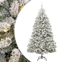 Kunstkerstboom met 300 LED Groen en Wit 210 cm PVC en Metaal - thumbnail