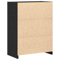 Badkamerkast Zwart Eiken 60 x 33 x 80 cm Massief eikenhout - thumbnail