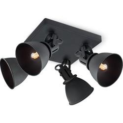 Light depot - LED opbouwspot Fama 4L 23 cm - zwart - Outlet