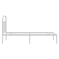 Bedframe met hoofdbord metaal wit 90x190 cm - thumbnail