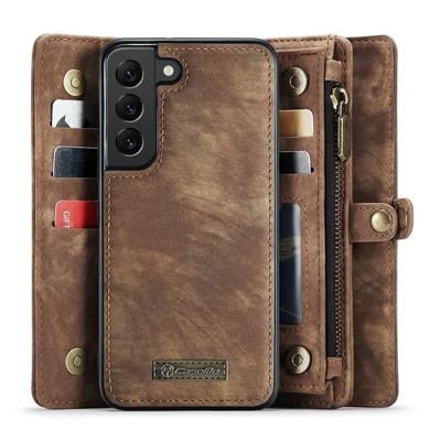 Caseme Samsung Galaxy S22 Plus hoes - Vintage 2 in 1 portemonnee - Bruin