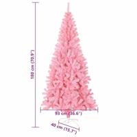 VidaXL Kerstboom met 300 led met standaard roze 180 cm pvc - thumbnail