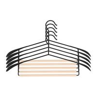 QUVIO Kledinghanger - set van 5 - Zwart en hout - thumbnail