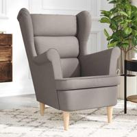 Fauteuil met voetenbankje stof taupe - thumbnail