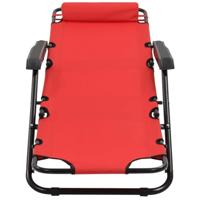 Ligbedden inklapbaar 2 st met voetensteun staal rood - thumbnail