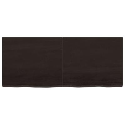 Wastafelblad 120x50x4 cm behandeld massief hout donkergrijs Wastafelblad 120x50x4 cm behandeld massief hout donkergrijs