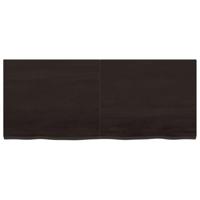 Wastafelblad 120x50x4 cm behandeld massief hout donkergrijs - thumbnail