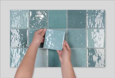 Wandtegel groen Terre D&apos;Azur Maroc 11,5x11,5cm vert mix glans