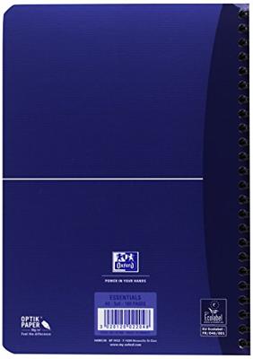 Oxford Office Essentials spiraalschrift, 180 bladzijden, ft A5, geruit 5 mm, geassorteerde kleuren