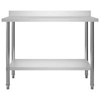 Keukenwerktafel met spatscherm 120x60x93 cm roestvrij staal - thumbnail