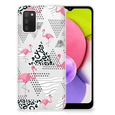 Samsung Galaxy A03S | TPU Hoesje | Flamingo Triangle