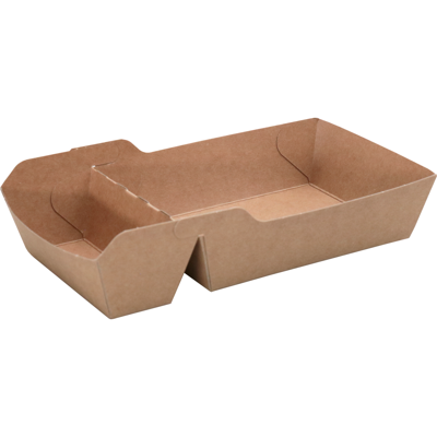 Bak | Karton | A14+1/A20 | snackbak | 145x85x35mm | bruin | 300 stuks Bak | Karton | A14+1/A20 | snackbak | 145x85x35mm | bruin | 300 stuks