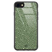 iPhone SE 2020 glazen hardcase - Green dots - thumbnail