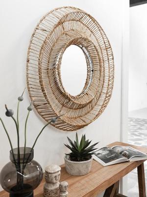 MUST Living Ronde Spiegel 'San Miguel' Abaca, 100cm