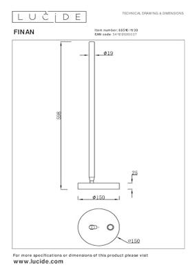 Lucide FINAN - Tafellamp - LED Dimb. - 1x12W 2700K - Zwart Lucide FINAN - Tafellamp - LED Dimb. - 1x12W 2700K - Zwart