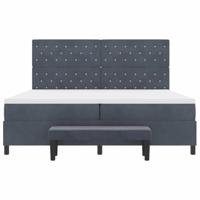 Boxspring bed met matras Donkergrijs 200 x 200 cm Fluweel - thumbnail
