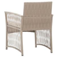 Tuinstoelen met kussens 2 st poly rattan beige - thumbnail