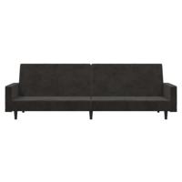 Slaapbank 2-zits fluweel donkergrijs - thumbnail