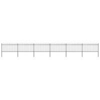 Tuinhek met speren bovenkant 10,2x1 m staal zwart - thumbnail