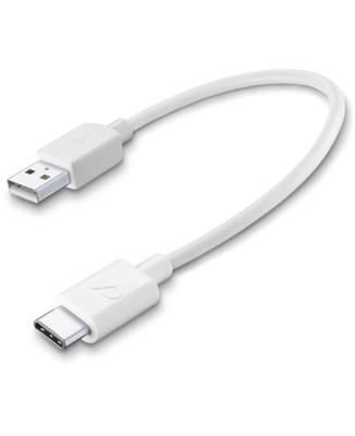 Vivanco 38567 0.15 m USB naar USB C Mannelijk Wit - USB-kabel (0,15 m, USB A, USB C, 2.0/3.0 (3.1 Gen 1), mannelijk/mannelijk, wit)