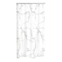 Douchegordijn 180x200 textiel Marmer wit. - thumbnail