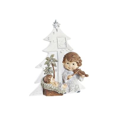 Kerststal set DKD Home Decor Ziverachtig Bruin Wit Hars (13,6 x 5,2 x 15,9 cm)