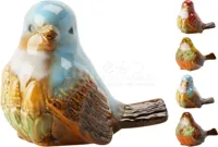 Beeldje Vogel Keramiek 9cm Assorti 1st - thumbnail