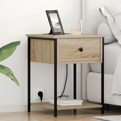 Nachtkastje 2 pcs Sonoma eiken 42 x 41 x 56 cm Bewerkt hout