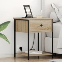 Nachtkastje 2 pcs Sonoma eiken 42 x 41 x 56 cm Bewerkt hout - thumbnail