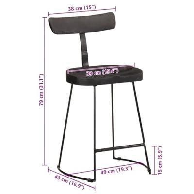 Barkrukken 2 st 49x43x79 cm massief mangohout zwart Barkrukken 2 st 49x43x79 cm massief mangohout zwart