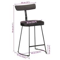 Barkrukken 2 st 49x43x79 cm massief mangohout zwart - thumbnail