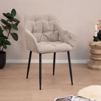 Sohome Eetkamerstoel 'Milly' Bouclé, kleur Beige - thumbnail