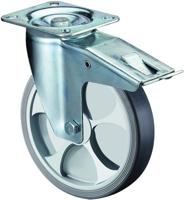 BS Rollen Zwenkwiel | wiel d. 125 mm draagvermogen 120 kg | met totale rem van kunststof | 104x80 mm | 1 stuk - L420.B44.126 L420.B44.126 - thumbnail