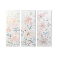 Schilderij DKD Home Decor Blommor 55 x 3 x 135 cm Shabby Chic (3 Onderdelen) - thumbnail
