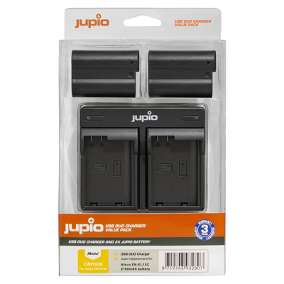 Jupio Kit: 2 x camera-accu EN-EL15C 2100mAh + USB Dual lader
