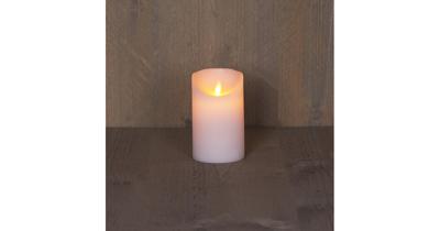 LED Rustiek stompkaars wit 7,5x12,5cm