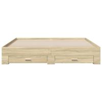 Bedframe met lades bewerkt hout sonoma eikenkleurig 200x200 cm - thumbnail