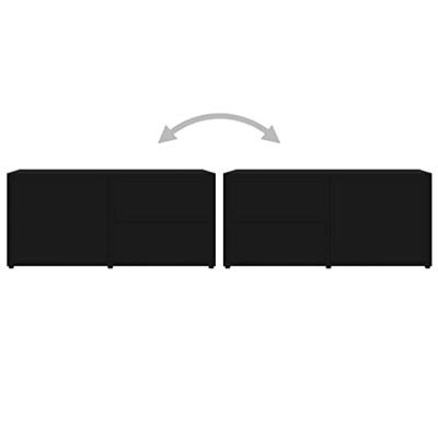 VidaXL Tv-meubel 80x34x36 cm bewerkt hout zwart VidaXL Tv-meubel 80x34x36 cm bewerkt hout zwart