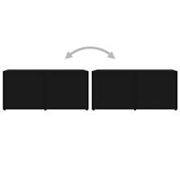 Tv-meubel 80x34x36 cm spaanplaat zwart - thumbnail