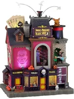 Lemax smoke & mirrors magic shop bewegend huisje Spooky Town 2025 - thumbnail
