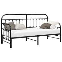 Bedframe voor een daybed met hoofdeinde Zwart 80 x 200 cm Staal - thumbnail