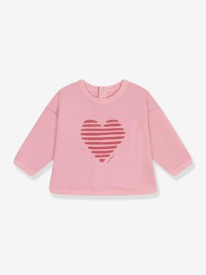 PETIT BATEAU katoenen baby sweat rozen